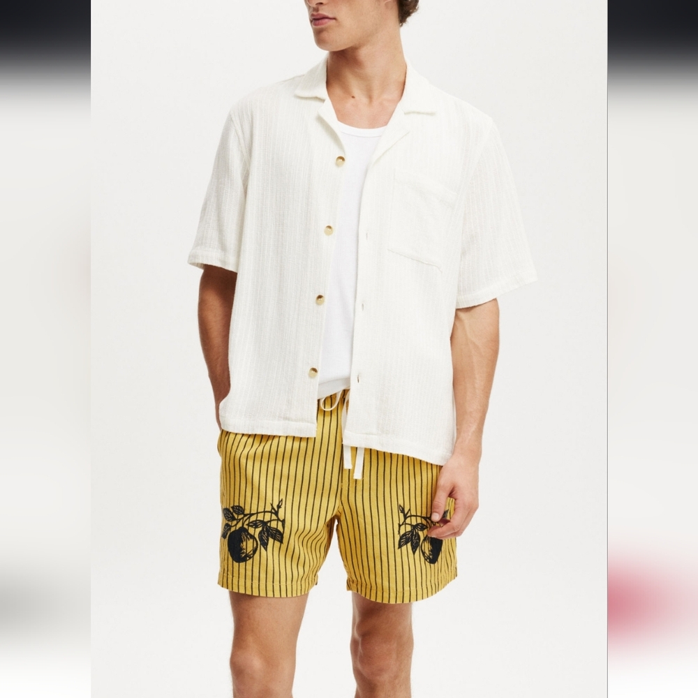 Cotton On Yellow and Black Striped Shorts
